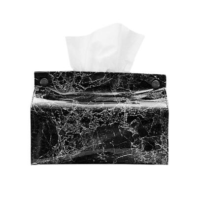 

Marble Tissue Box Case Pouch Leather Home Car Napkin Paper Towel Container