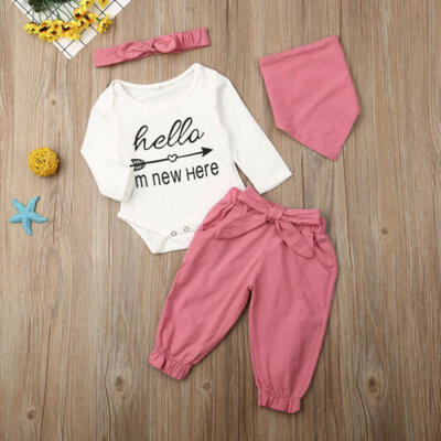 

3pcs Newborn Kid Baby Girl Floral Clothes Jumpsuit Romper Bodysuit Pants Outfits