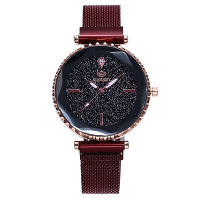 

RM Fashion Magnetic buckle Dazzling women Mesh Belt Watch ladies Quartz Analog