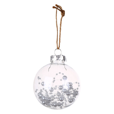 

Christmas Tree Gift Hanging Decoration Transparent Ball Decoration With Berry Feather Pearl Plush Dot For Festival Decoration