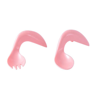 

2pcs Baby Feeding Spoon Fork Curved Handle Eating Training Tableware Set