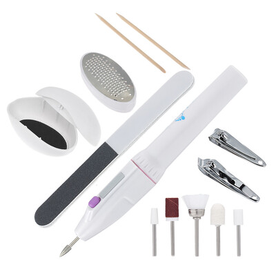 

12pcsset Handheld Nail Polisher Grinding Tools Clipper Electric Manicure Pedicure Sander Foot Care Cleaning