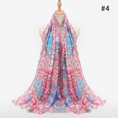 

New Europe&the United States foreign trade fashion butterfly print pattern long cotton&linen scarf scarves shawl spot wholesale