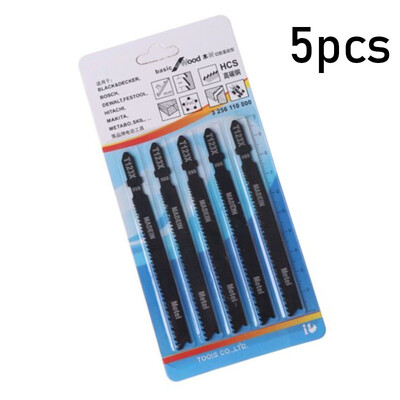 

5 Pcs T123X 100mm HCS T-Shank Jigsaw Blades Set For Metal Pipes Cutting Useful