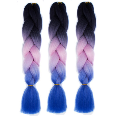 

Gobestart 1PC New Fashion Womens Gradient Long Braid Wavy Party Wigs A
