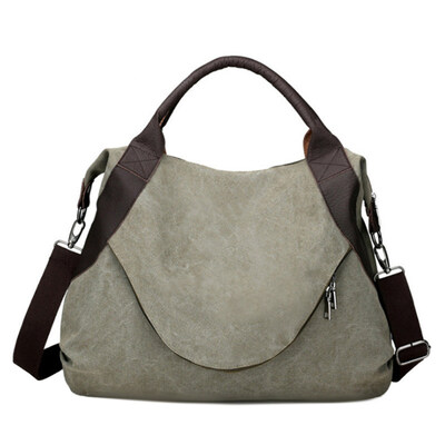

Vintage Canvas Large Capacity Womens Tote Shoulder Bag Handbag Zipper Pouch