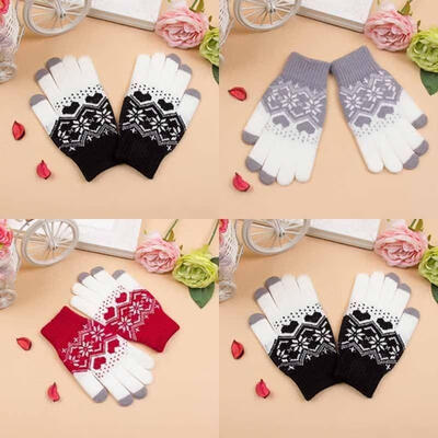 

Fashion Women Winter Touch Screen Gloves For Smart Phone Tablet Finger Mittens