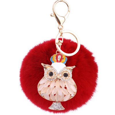 

Rex rabbit hair owl bag plush hair ball mobile phone pendant small gift jewelry