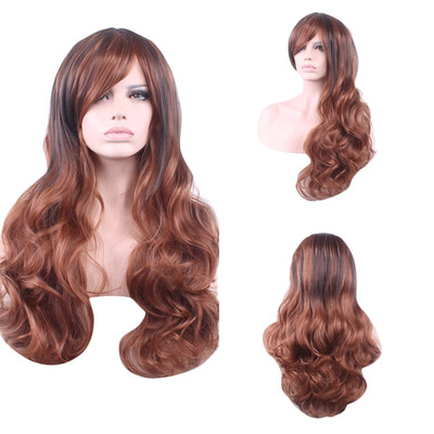 

〖Follure〗Women Fashion Brown Wig Long Curly Synthetic Wig Brazilian Natura Costume Wigs