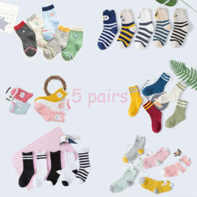 

5 Pairs Baby Boy Girl Cartoon Cotton Socks NewBorn Infant Toddler Kids Soft Sock