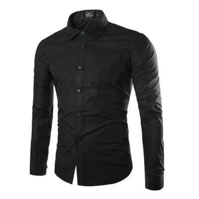 

Luxury Mens Stylish Casual Dress Shirt Slim Fit T-Shirts Formal Long Sleeve HOT