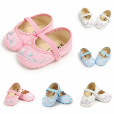 

Toddler Baby Girls Embroidered Soft Sole Perwalker Princess Anti-Slip Shoes