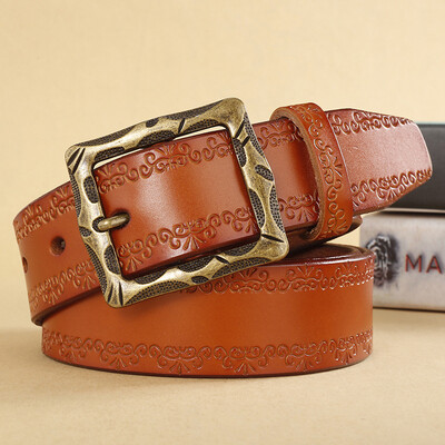 

New womens belt leather fashion Korean version of the leisure day word buckle belt womens wide decorative wild jeans w