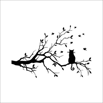 

Personalized Cat Wall Stickers Creative Removable Black Decorative Wall Stickers For Home
