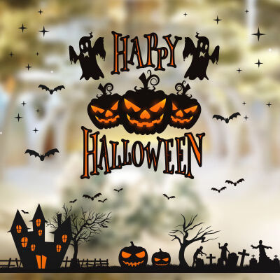 

Halloween Window Clings Decals Window Stickers Halloween Decorations Kit For Kids Rooms Bar Party Wall Sticker Home Decor