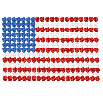 

Simulation Flower 35mm 270Pcs Foam Tricolor Rose for Independent Day Decoration