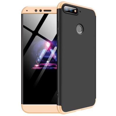 

MOONCASE Huawei Honor 7AY6 2018 three-section all-inclusive shield - black gold