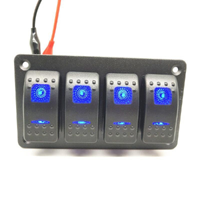 

Universal Waterproof 246 Gang LED 12V24V Car Caravan Marine Boat Mental Rocker Switch Panel Blue Red