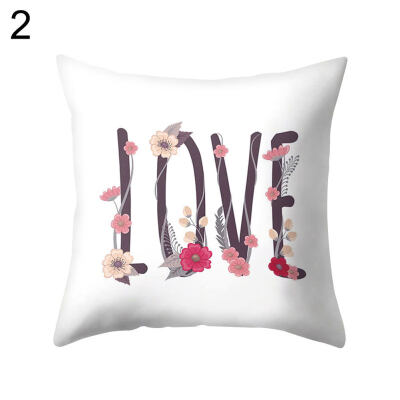 

Romantic Flower Print Pillow Case Waist Throw Cushion Cover Office Home Decor