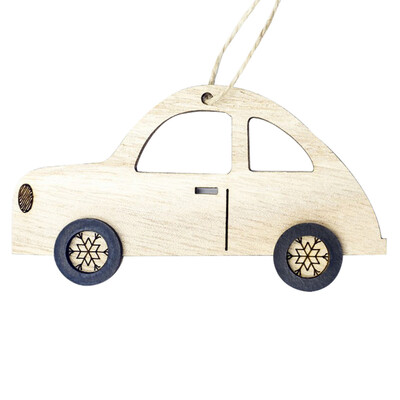 

〖Follure〗Christmas Decorations Wooden Painted Car Decoration Pendant