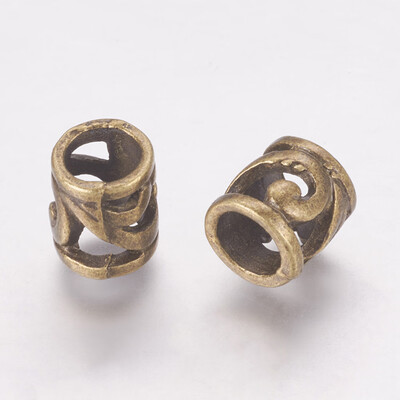 

Tibetan Silver European Beads Column Large Hole Beads Lead Free&Cadmium Free Antique Bronze 85x8mm Hole 4mm
