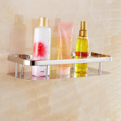 

Greensen 304 Stainless Steel Bathroom Shelf Single Layer Square Storage Rack Shower Supply Organizer