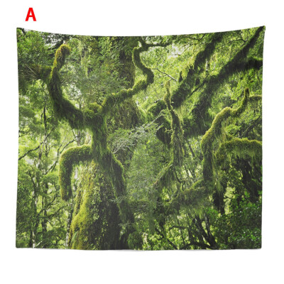 

Toponeto Misty Forest Tapestry Wall Hanging Nature Landscape Tapestry Sunshine Through Tree Tapestries for Bedroom Living Room