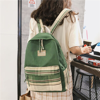 

Schoolbag female Korean Harajuku ulzzang junior high school students ins wind backpack ancient feeling girl Japanese backpack