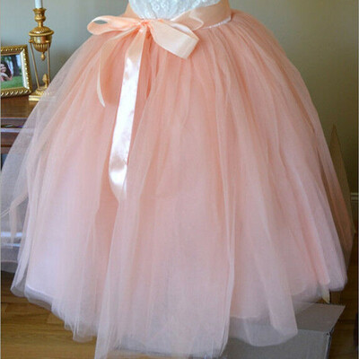 

7 Layers Women A Line Tulle Tutu Skirt Party Princess Ballet Dress Knee Length