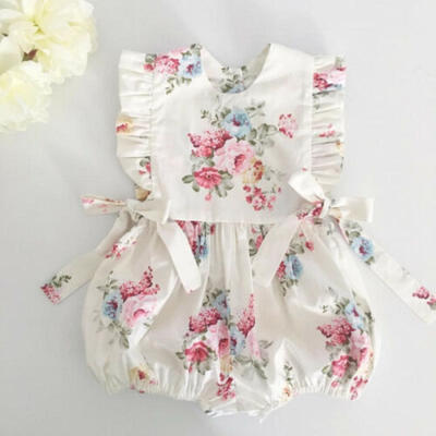 

Newborn Baby Girl Flower Ruffle Romper Bodysuit Jumpsuit Outfit Clothes 0-18M