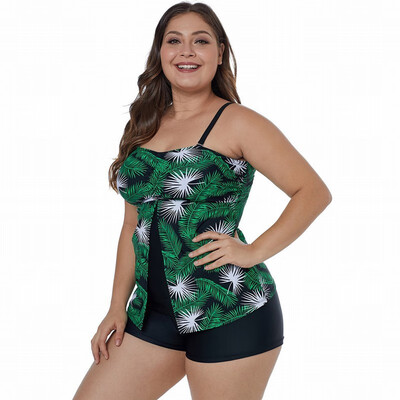 

Womens Swimwear Tankini Plus Size beach slimming loose single-piece shirt