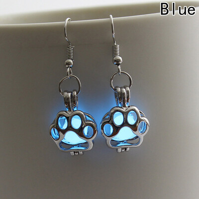 

Hollow Cat Claw Earrings Simple Luminous Beads Earrings Women Cute Jewelry