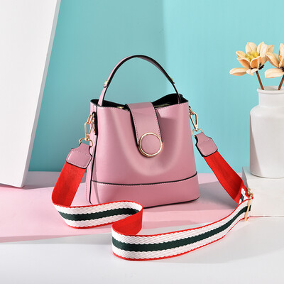 

Summer womens new wave Korean Joker shoulder Messenger bag fashion color bucket bag