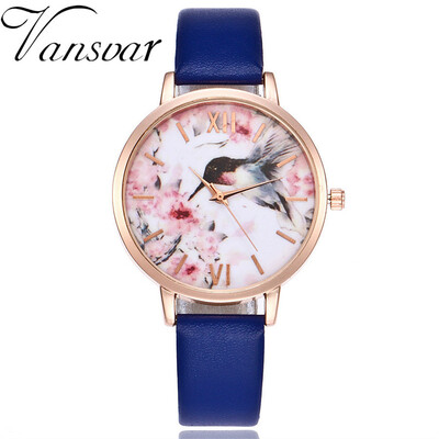 

Beautiful Chinese Style Women Watches Flower Bird Fashion Rose Gold Casual Leather Ladies Wristwatches Female Dress Quartz Clock