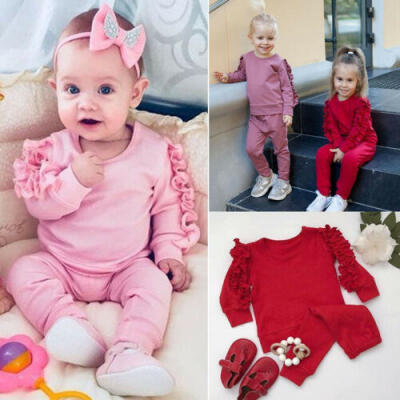 

US Toddler Baby Girl Clothes Sweatshirt Tops Pants Infant Outfits Sets Tracksuit