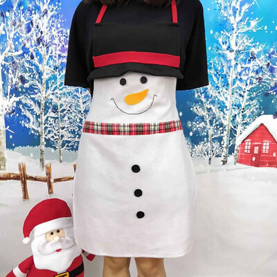 

Siaonvr Christmas Cartoon Santa Claus Apron Bar Waiter Kitchen Cooking Apron Home Decor