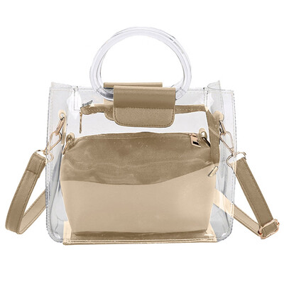 

Tailored Handbag 2PC Jelly Transparent Messenger Bag Woman 2019 New Portable Shoulder Bag