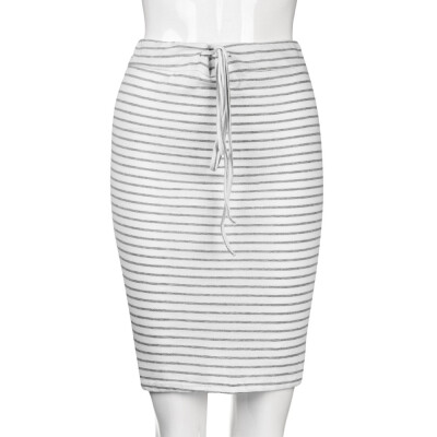 

Roseonmyhand Women Sexy Stripe Skirt Summer Elastic Short Skirt