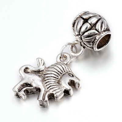 

Tibetan Style Alloy European Dangle Beads Large Hole Pendants Lion Antique Silver 33mm Hole 5mm Pendant 17x175x3mm