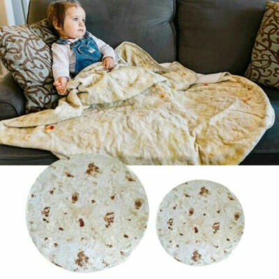 

Burrito Blanket Throw Tortilla Texture Soft Fleece Super Sofa Bedding QuiltO