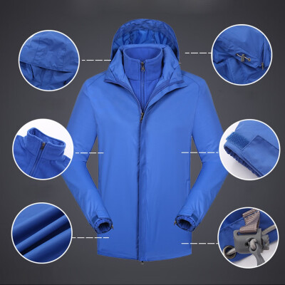 

Gobestart Men Waterproof Hoodie Detachable Breathable Sport Two-piece Set Outdoor Coat