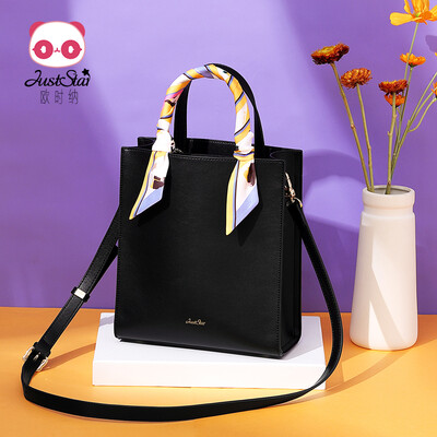 

JUST STAR bag handbag fashion scarf large capacity handbag temperament black shoulder Messenger bag 275 night black