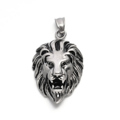 

Lion Retro 304 Stainless Steel Pendants Antique Silver 44x29x18mm Hole 55x8mm