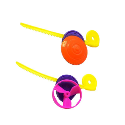 

UFO Plastic Pull Rotary Gyro Spinning Top Fighting Gyroscopic DIY Twist Toy
