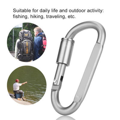 

Greensen Portable Aluminium Alloy D-ring Carabiner Clip Hook Hiking Buckle Locking Key Chain