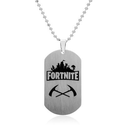 

For-Tnite Stainless Steel Necklace Cool Pendant Fans Favorite Gamer Gifts for Teen Adults