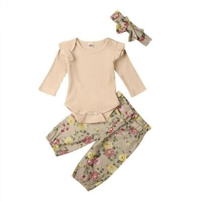 

Autumn Newborn Baby Girl Floral Clothes Jumpsuit Romper Bodysuit Pants Outfit Set
