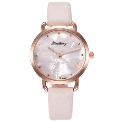 

New ladies fashion creative peach heart shell belt quartz watch casual student table female model generation