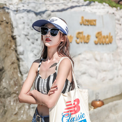 

Hat Female Summer Ultraviolet Sunscreen Cap Empty Top Retractable Large Rim Cap Outdoor Shade Cap Riding Sun Cap