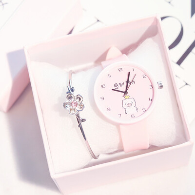 

Ins Lovely Soft Girls Japanese Girls Cherry Blossom Xiaoqing Baitaoshen Watches Waterproof for Junior High School Girls
